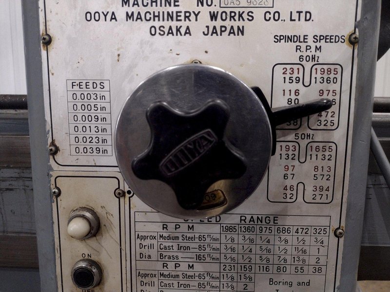 4' X 12" OOYA MODEL #RE-1225H RADIAL DRILL: YOBRO #25981