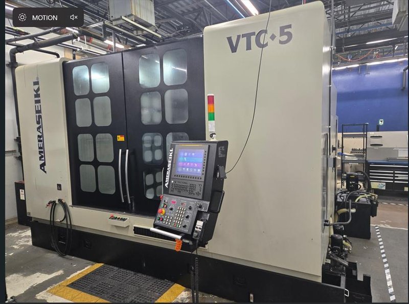 Amera‑Seiki VTC‑5 VMC, 2022 – Cool Through Spindle, Chip Auger