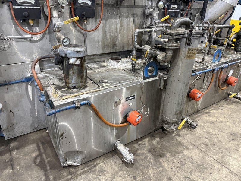 24" WIDE x 8" HIGH CAE RANSOHOFF 4-STAGE STAINLESS STEEL BELT CONVEYOR PARTS WASHER, WITH RUST INHIBITOR APPLICATION: YOBRO #25378