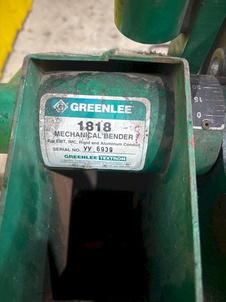 GREENLEE 1818 MANUAL PIPE BENDER: YOBRO #24337
