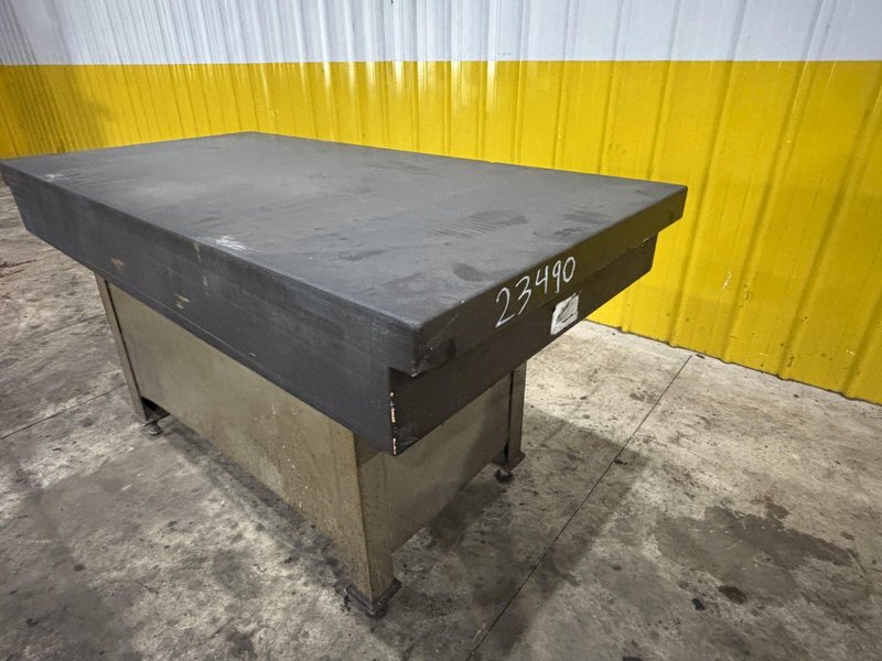 36&quot; X 72&quot; X 9&quot; THICK BLACK GRANITE SURFACE PLATE WITH STAND: STOCK #23490