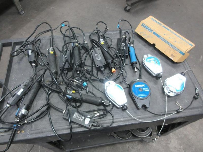 Sumake Industrial Electric Screwdriver (7) with (4) Retractable Tool Reel- Auction Item