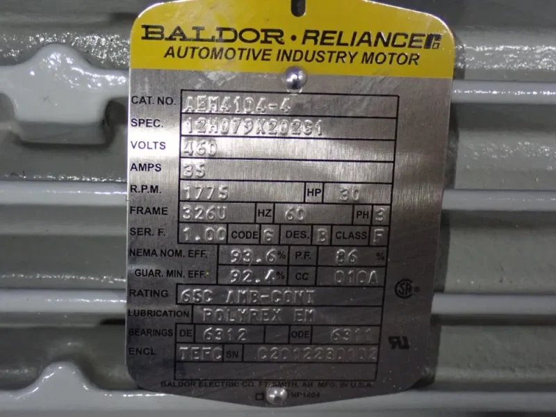 BALDOR-RELIANCE 30 HP MOTOR  -  AEM4104-4