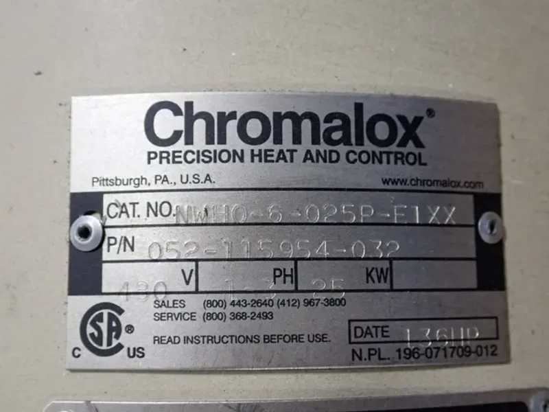 CHROMALOX ELECTRIC CIRCULATION HEATER   -  NWH0-6-025P-F1XX