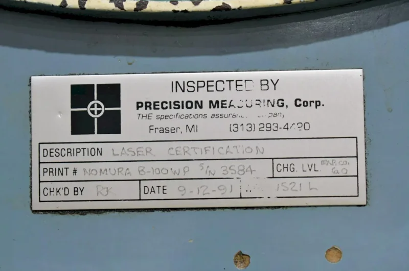 4" NOMURA MODEL #P-100WP TABLE TYPE HORIZONTAL BORING MILL : YOBRO 25968