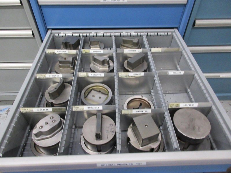 Lista Cabinet with 9 Drawers and Contents 112 and Marathon 112 Style Wiedemann C3000 Turret Special Punches- Auction Item