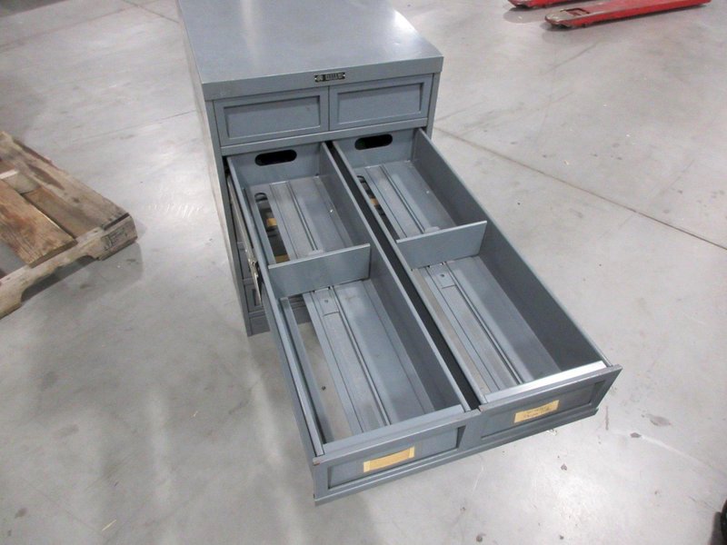 Systems 5 Drawer Metal File Card Cabinet with Removable Trays- Auction Item
