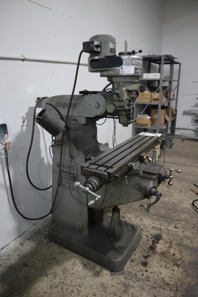 Bridgeport 1J Vertical Milling Machine, Variable Speed Power Table Feed, 2-Axis DRO- Auction Item