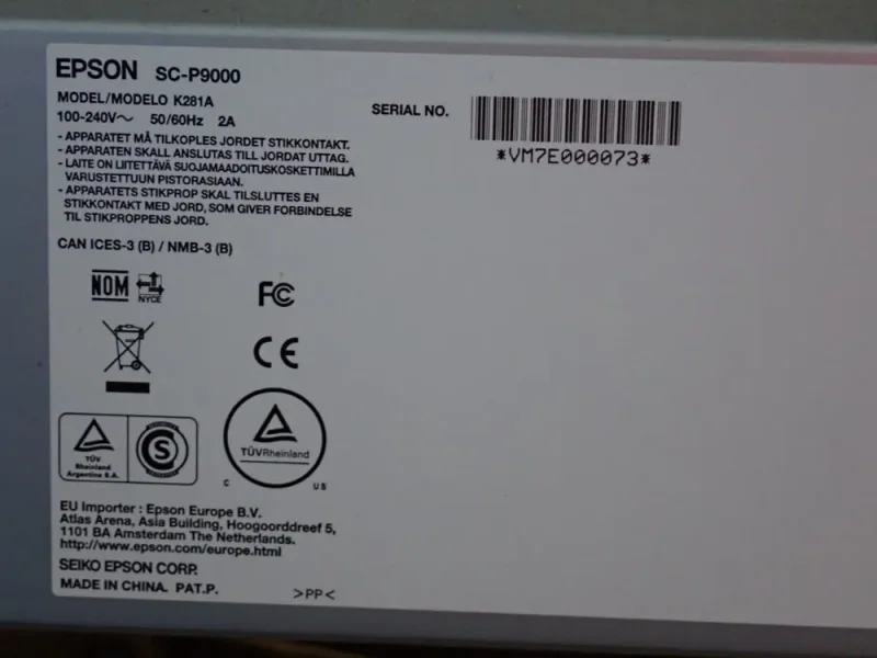 EPSON SC-9000 SURECOLOR WIDE FROMAT PRINTER   -  K281A