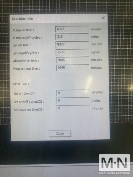 Flow Mach 500 4020 XD CNC Waterjet - New 2022 Installed  2023 only 720 Hours