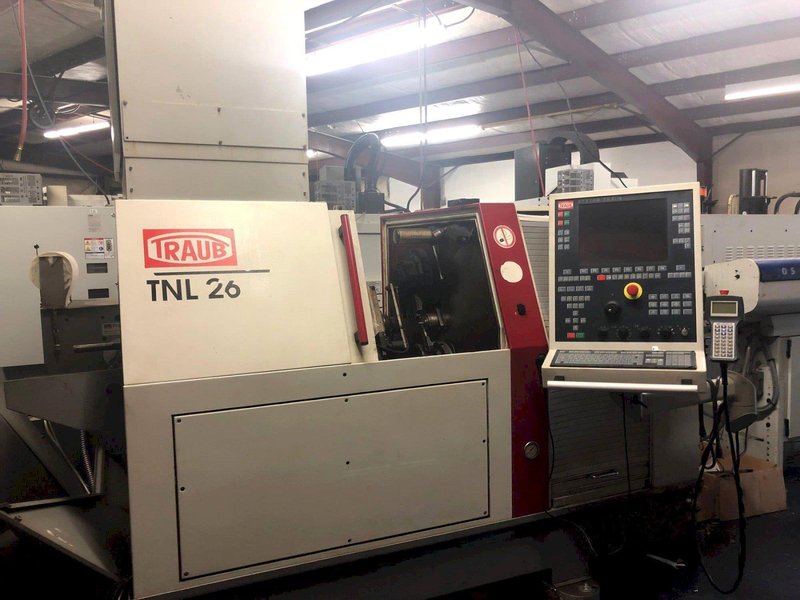 Traub TNL26 CNC Swiss Lathe, 2009 – Bar Feeder, Available Immediately