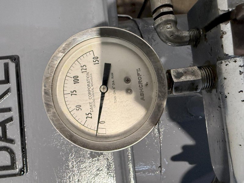 150-TON DAKE HYDRAULIC STRAIGHTENING PRESS. STOCK # 0778725