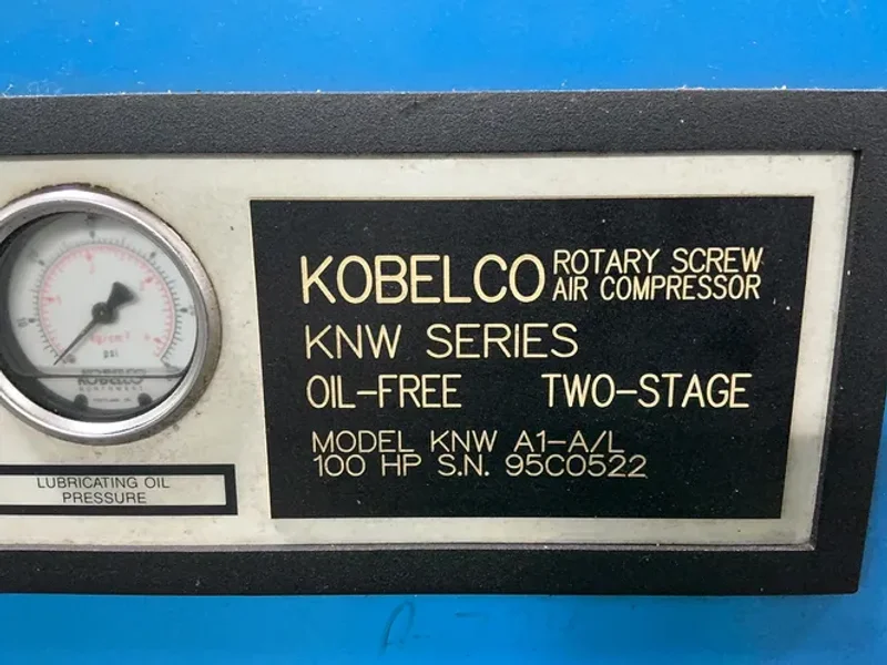 Kobelco 100 Hp Rotary Screw Air Compressor  -  Knw A1-a/l
