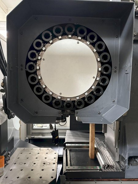 Samsung SMEC MCV 380TD VMC Fanuc O-iMD Controller, 16.54” X 23.62” X 20.50 Travels, Automatic Pallet Changer, 12,000 RPM Spindle, 20 Tools, Double Arm ATC, Rigid Tapping and Through Spindle Coolant.