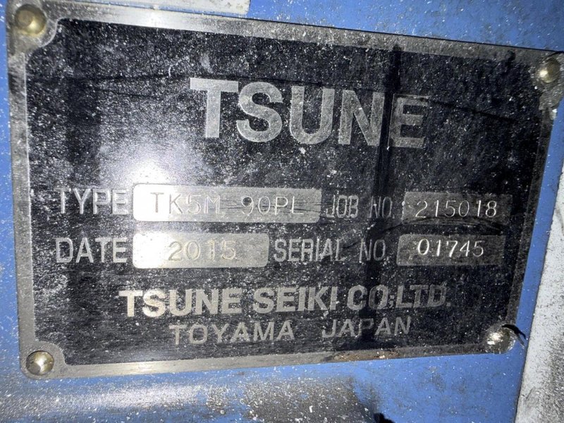 3.5" TSUNE TK5M-90-PL AUTOMATIC CNC COLD SAW W/AUTO INFEED TABLE. STOCK # 0757526