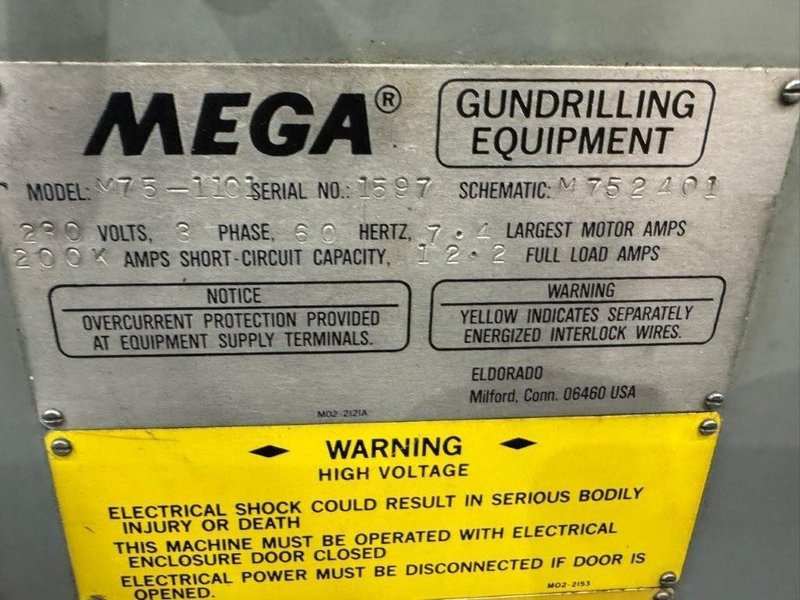 ¾” x 30” 2-Spindle Eldorado Mega Model M-75-1041 Precision Deep Hole Gun Drill with Counter Rotation