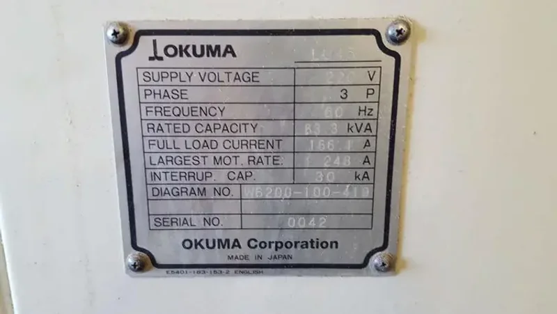 1996 OKUMA LU-45-1500 | Lathes, CNC (3-Axis or More)