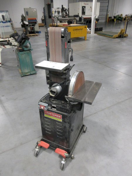 Craftsmen Professional 6" x 48" Oscillating Belt and 12" Disc Sander, on Rolling Metal Stand- Auction Item