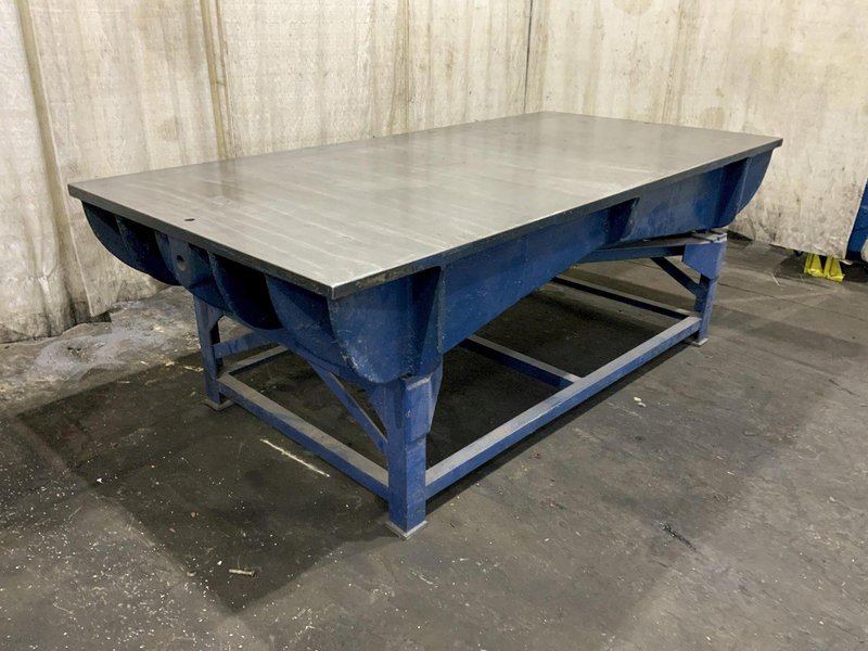 48" X 98" X 1 3/8" THICK CAST IRON SURFACE PLATE WITH STEEL STAND: STOCK #80808