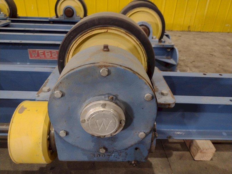 40 TON (80,000 LBS) x 15' WEBB MODEL R-500 POWERED TANK TURNING ROLLS; 1 DRIVE &amp; 3 IDLERS: STOCK #23747