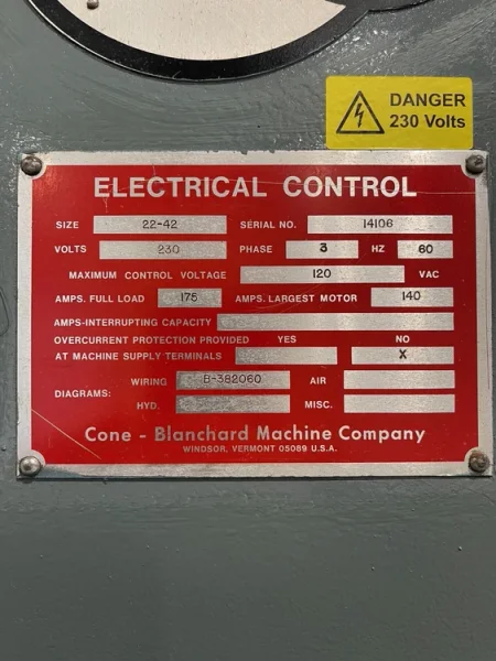 BLANCHARD #22-42 High Column Rotary Surface Grinder 1974’ USA #6945