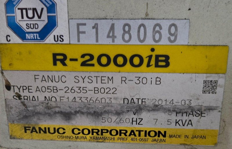 FANUC R-2000IB/210F + R30IB ROBOT ARM AND CONTROL CABINET USED