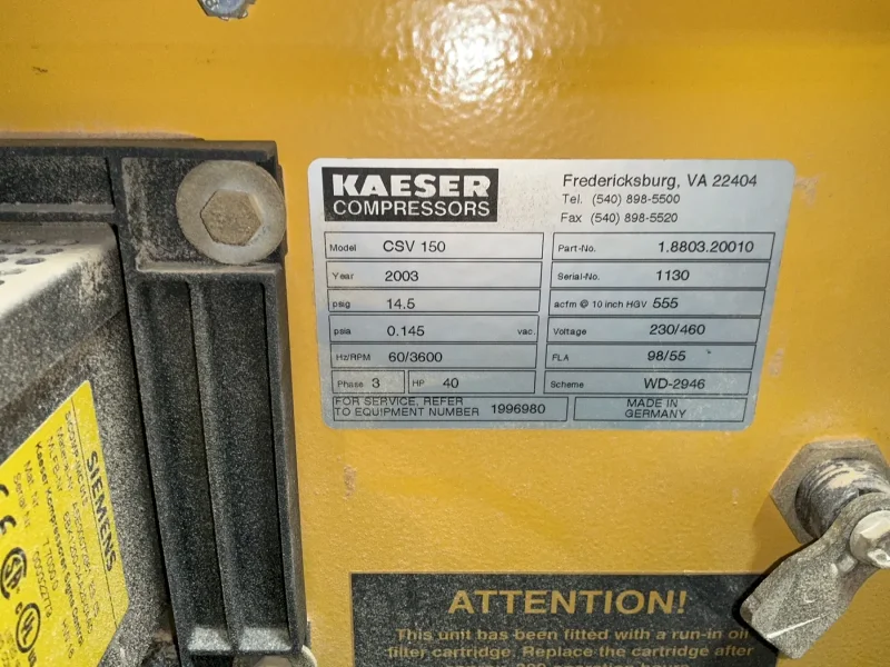 KAESAR 40 HP AIR COMPRESSOR  -  CSV 150