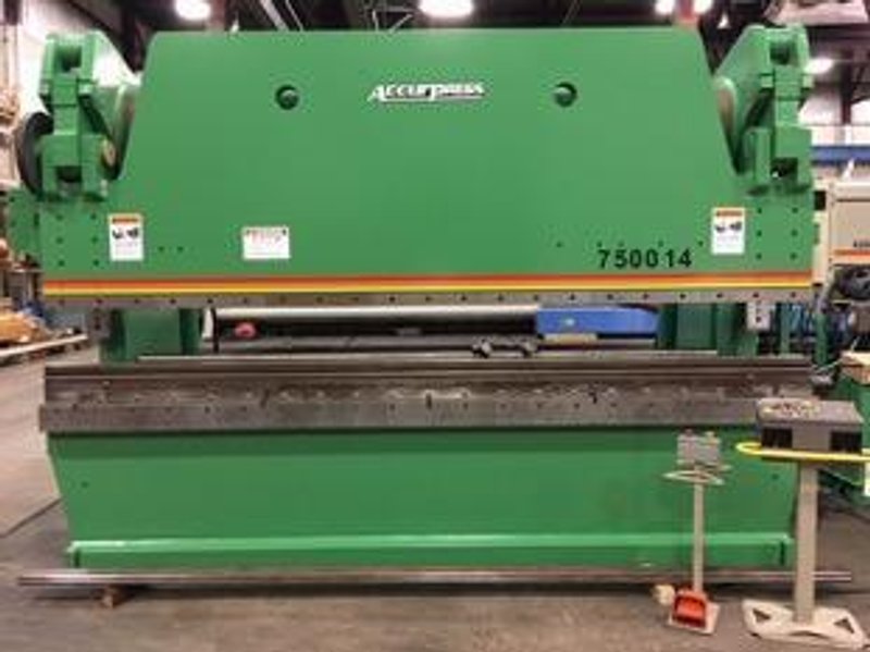 500 Ton Accurpress Model 7500-14 Hydraulic Down Acting Press Brake w/ETS-200 Premium Front operated Back Gauge,