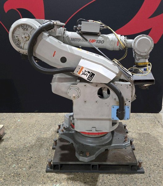YASKAWA MOTOMAN UP130-RB00 INDUSTRIAL ROBOT ARM AND CONTROL CABINET USED