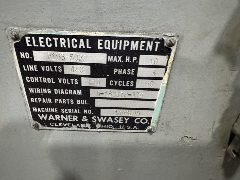 #5 WARNER &amp; SWASEY MODEL #1470 RAM TYPE TURRET LATHE: STOCK #80661