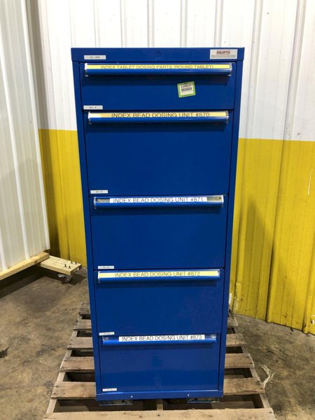 5 DRAWER EQUIPTO 22" X 28" X 59" TOOL STORAGE CABINET: STOCK #16630