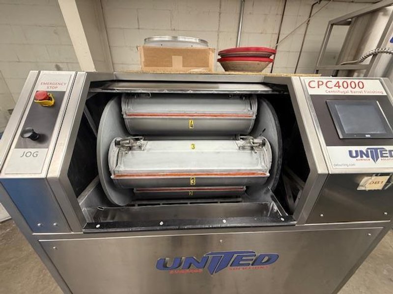 United Surface Solutions CPC-4000-HD Centrifugal Barrel Finishing System, 2018