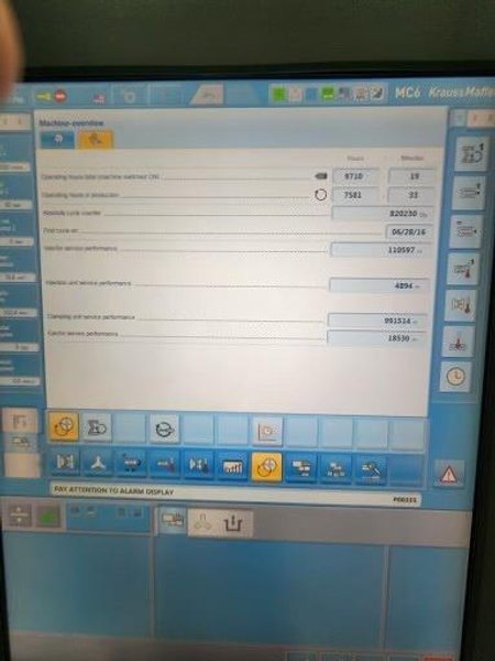 330 Ton Krauss Maffei 300-1000CX Injection Molding Machine – 2016 – 13.6 oz, Robot Ready