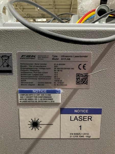 F&amp;K DELVOTEC M17LSB ULTRASONIC LASER BONDER