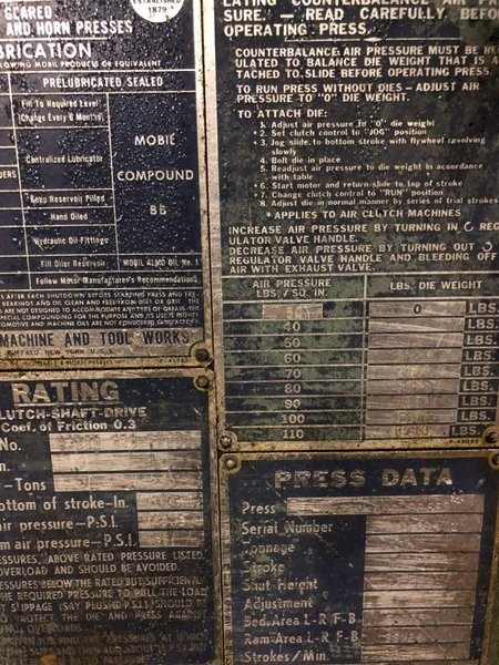 250 TON NIAGARA OBI PRESS: STOCK #70534