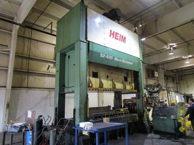 600-TON HEIM S2–600 MAXI-STAMPER STRAIGHT-SIDE PRESS. STOCK # 0550925