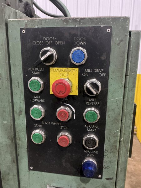 6 CU FT GOFF MODEL #6BB RUBBER BELT TUMBLE TYPE BLAST MACHINE W/ DUST COLLECTOR: YOBRO #25939