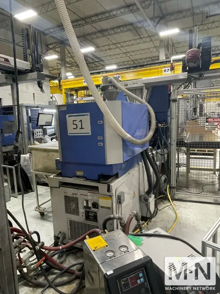 121 TON 4.3 OZ JSW MODEL J110AD-180H ELECTRIC INJECTION MOLDING MACHINE MFG 2005