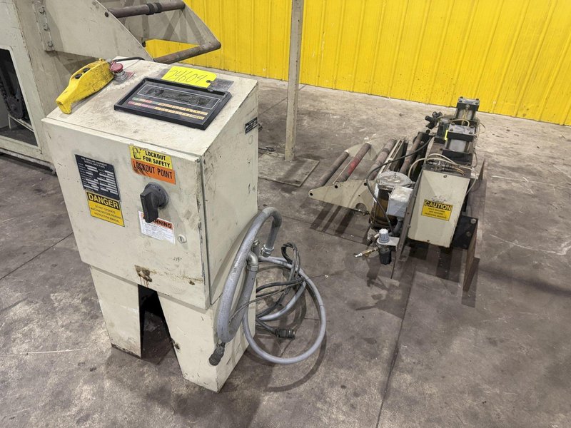 6,500 LB X 24" X .187" CWP COIL FEED LINE; DOUBLE END REEL, STRAIGHTENER, SERVO FEED: YOBRO #24604