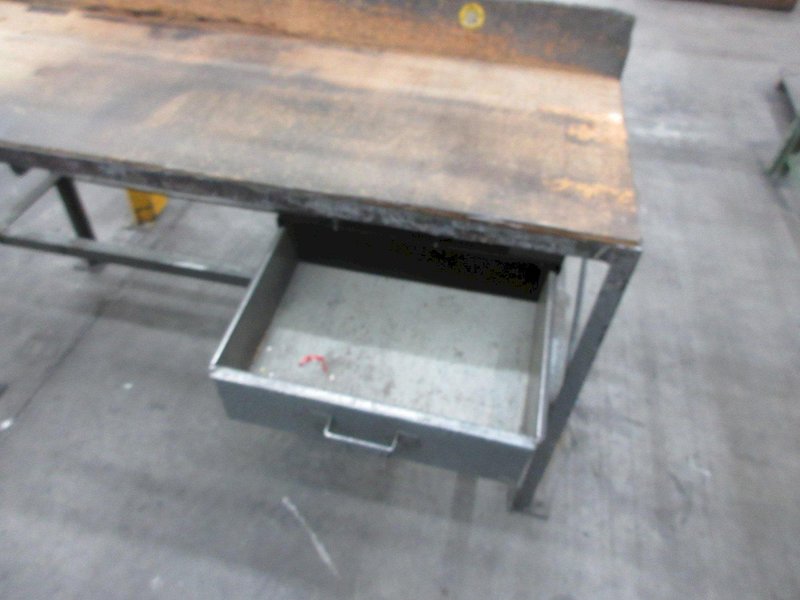 Steelframe Workbench with Wood Top, Single Drawer- Auction Item