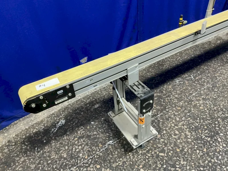 DORNER 4”X250”, 3/8 HP 3200 SERIES FLAT BELT CONVEYOR WITH LUBRICATORS ASSEMBLY  -  320M042100D1301