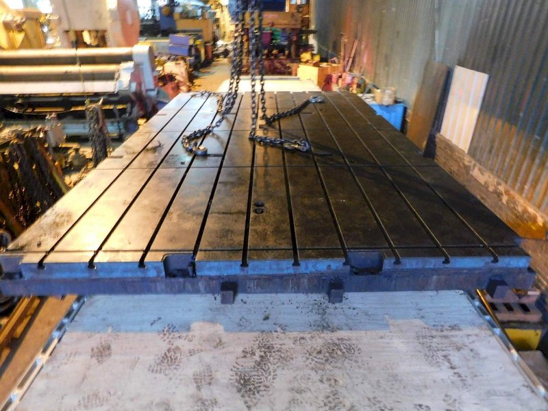 18&#039; X 11&#039; X 10&quot; THICK GIDDINGS &amp; LEWIS T-SLOTTED FLOOR PLATE: #67270