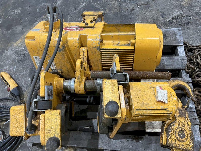 10,000 LB (5 TON) HARRINGTON MOTORIZED CHAIN HOIST W/ POWER TROLLEY: STOCK #19957