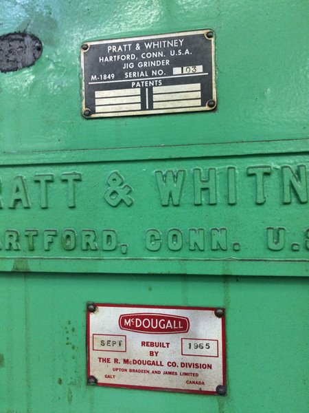 Pratt &amp; Whitney Jig Grinder