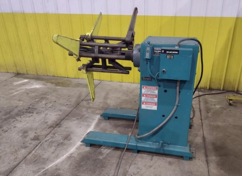 4,000 LB X 16" DURANT MODEL #MD-401-M MOTORIZED UNCOILER COIL REEL. STOCK # 0540326