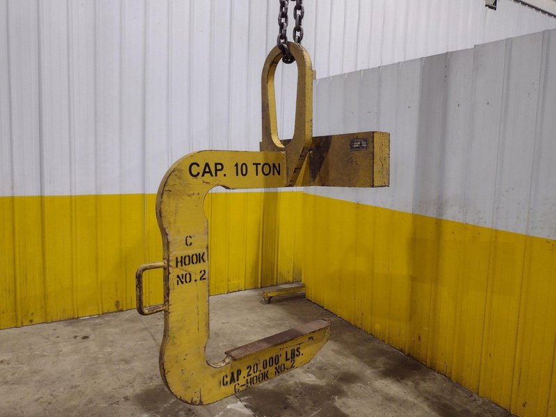 10 TON X 40&quot; WIDE MAZZELLA C-HOOK CRANE COIL LIFTER: STOCK #23568