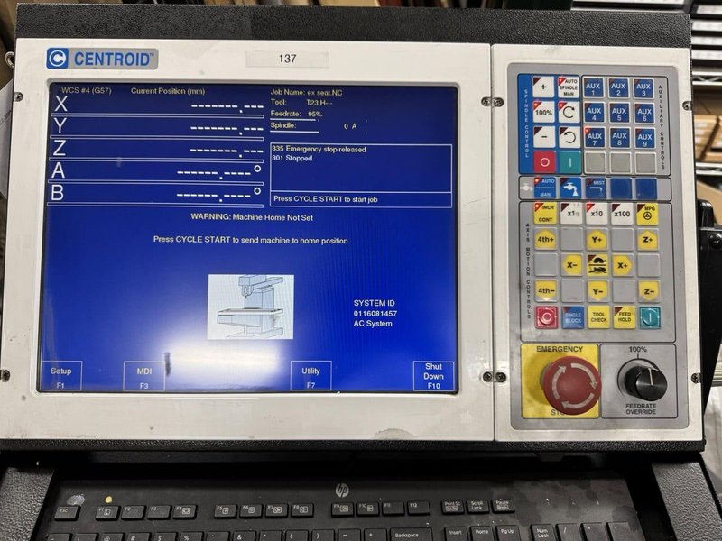 Millport Red Rhino CNC Knee Mill, 2006 – Troyke 5-Axis Rotary, Centroid M400 CNC Controller