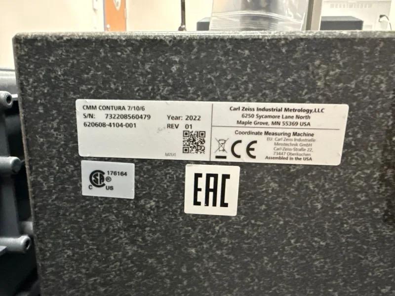 2022 ZEISS CONTURA 7.10.6 | Coordinate Measuring Machines