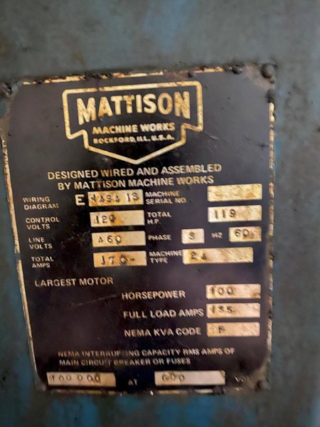 48" Mattison Rotary Surface Grinder