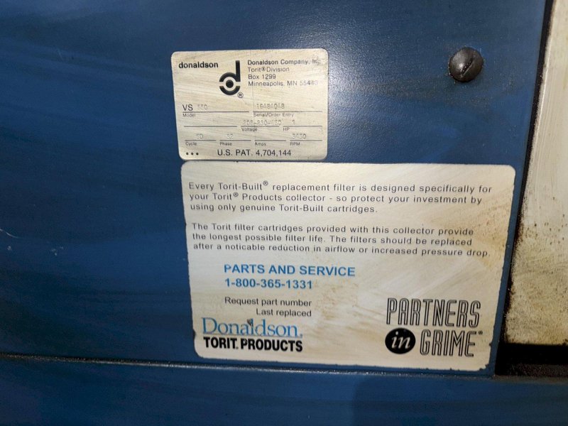 1 HP DONALDSON TORIT VIBRA-SHAKE MODEL #VS-550 DUST COLLECTOR: YOBRO #24147